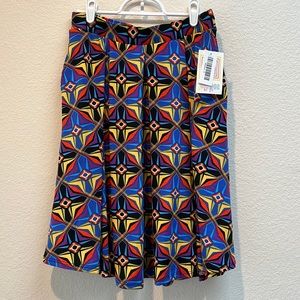 NWT LulaRoe Madison, Geometric Retro Pleated Full Colorful, Skirt, Size Small